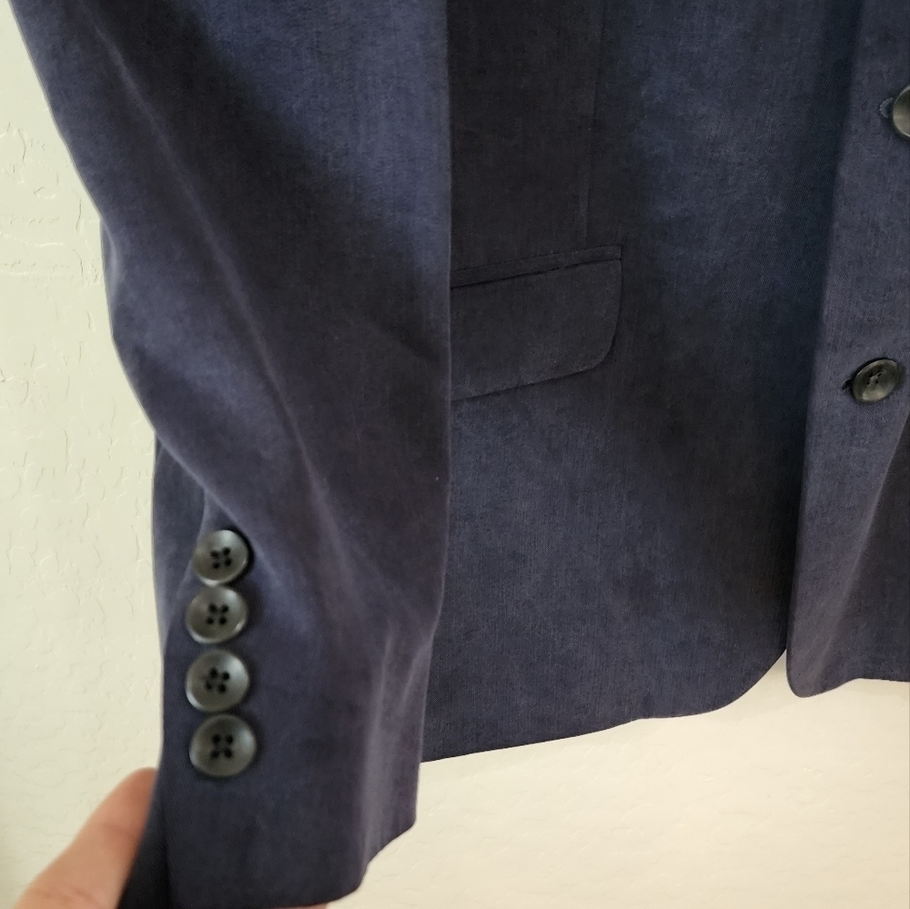 💜 Oscar de la renta Dark Blue Navy Blazer 40 R Business Designer - Picture 3 of 7